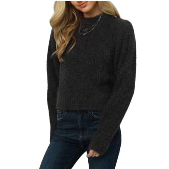 DEAR JOHN DENIM Madison Night Time Woman's Lng Slv Crew Nk Sweater SZ M Charcoal - Picture 1 of 8
